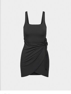 Aritzia Wilfred Black Knot-Side Mini Dress